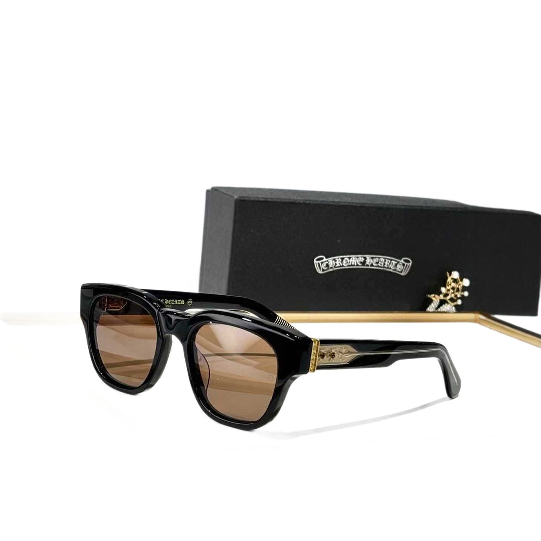 Chrome Hearts Round-Frame Sunglasses for Trendy Men