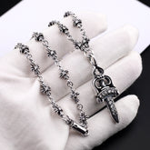 ch chrome hearts vintage diamond sword pendant cross chain