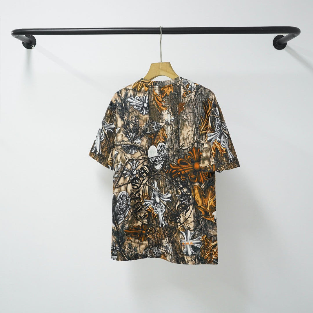 Chrome Hearts Bark Texture Print Short-Sleeve T-Shirt