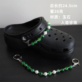 Hole shoe chain cool punk dark multi-layer shoe buckle rivet pearl shoe chain