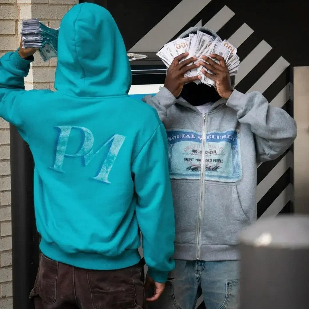 Social Security Money Graphic Zip Hoodie