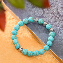 chrome hearts cross turquoise beaded cat's eye bracelet