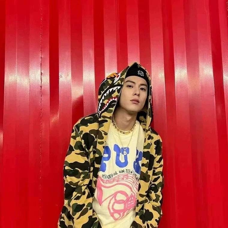 BAPE Shark head camouflage zip-up jacket