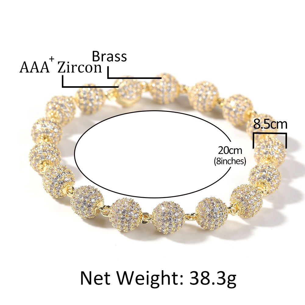 Hip-hop Micro-set zircon bead bracelet