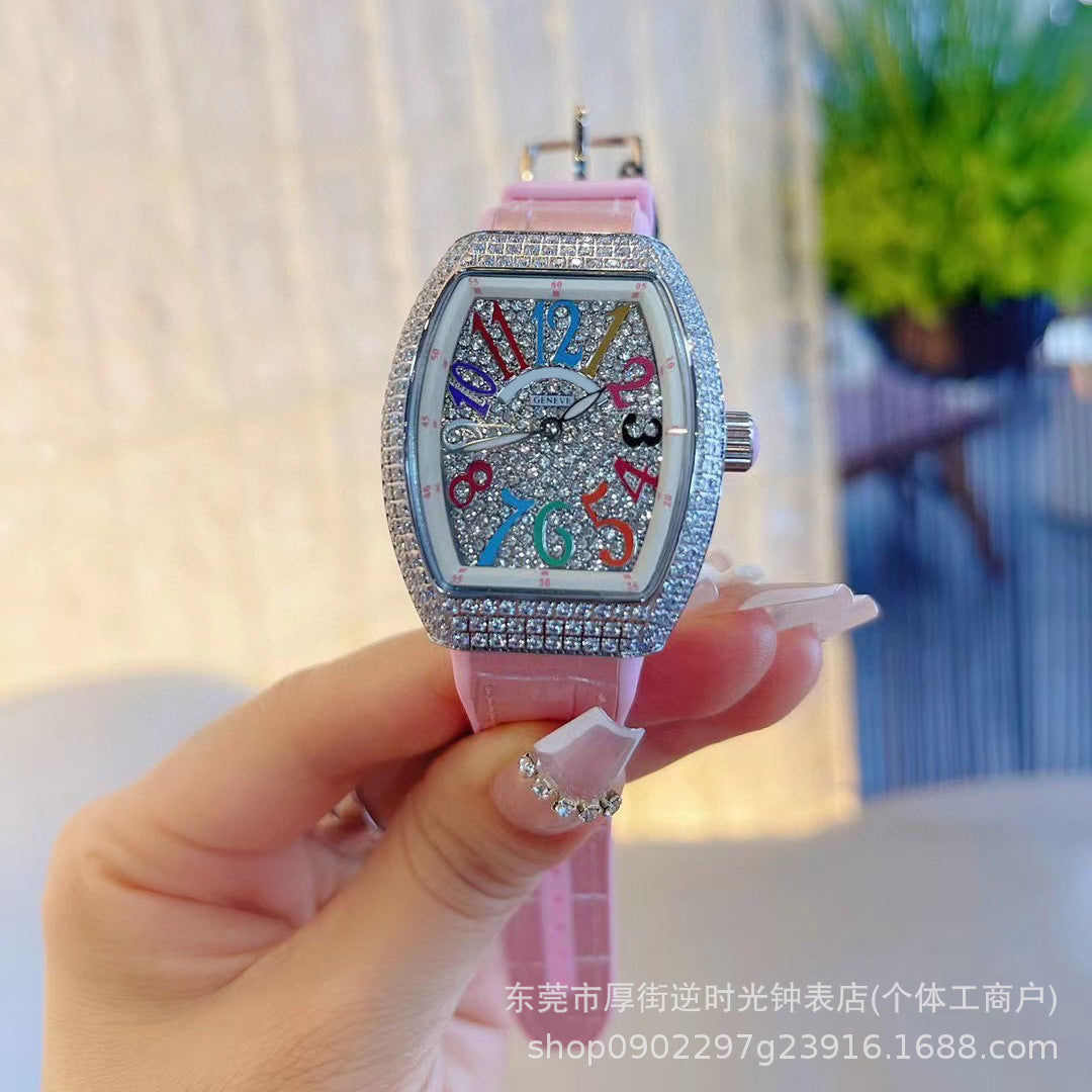 FM-Style Starry Sky Tonneau-Shaped Large-Dial Watch