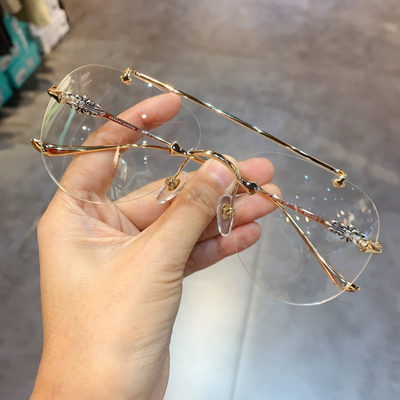 Chrome Hearts Rimless Prescription Goggles Wide-Fit Aviator Eyewear