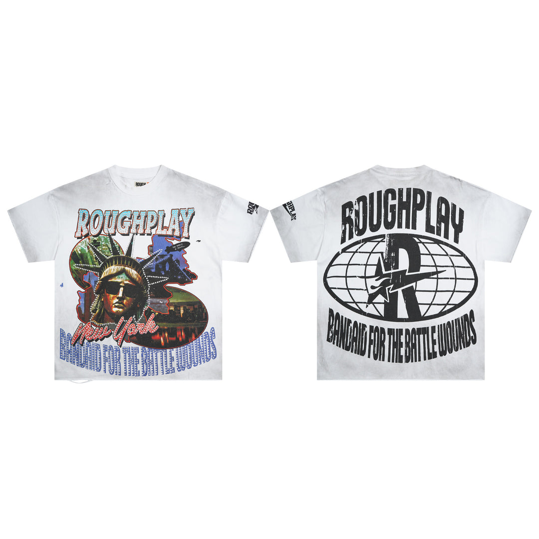 RoughPlay NYC Distressed, Ripped, and Sparkling Short-Sleeve T-Shirt