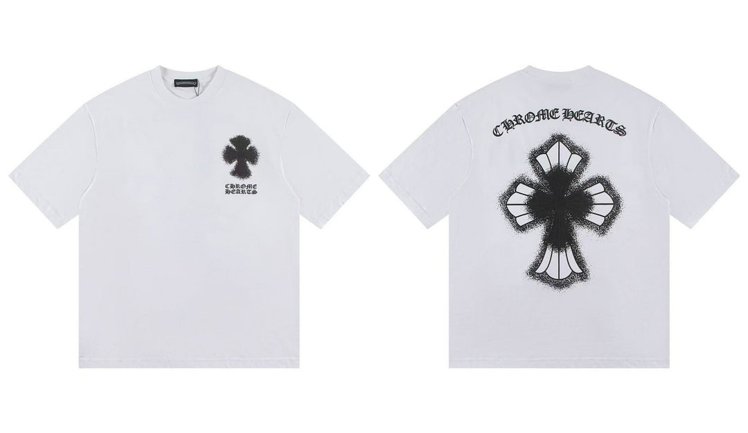 Chrome Hearts Summer Embroidery Print Cotton T-Shirt Short-Sleeve