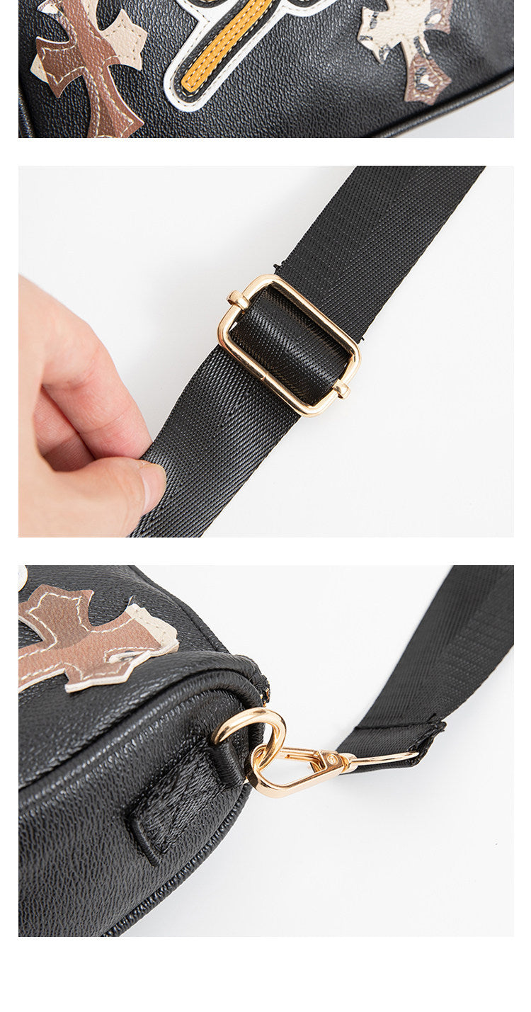 Chrome Hearts cross camouflage PU leather crossbody bag
