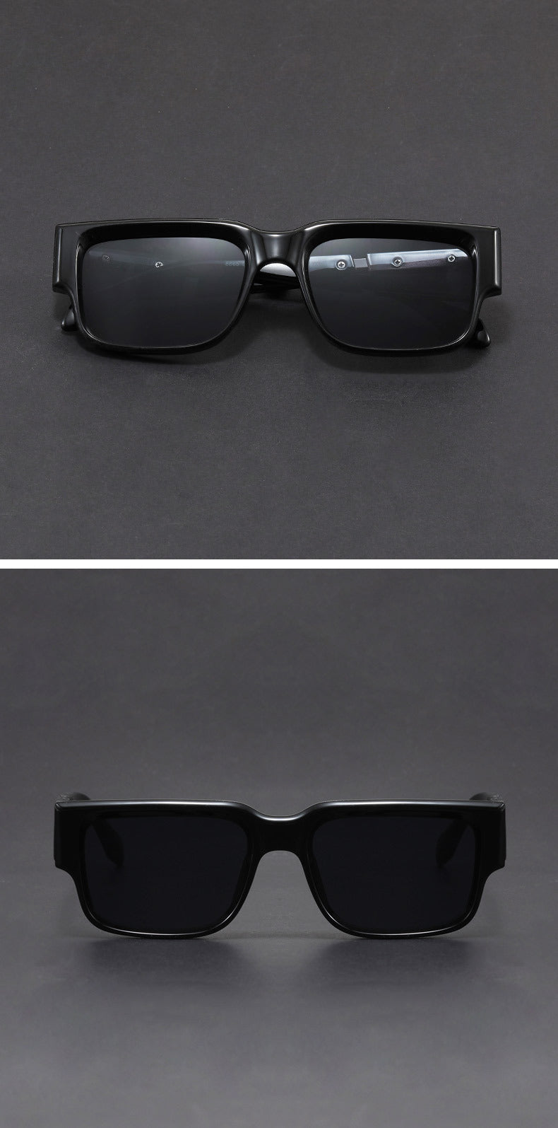 Rectangular narrow-frame niche unique thick-frame sunglasses