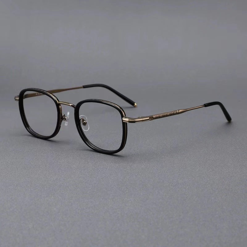Slim ultralight square metal frame glasses