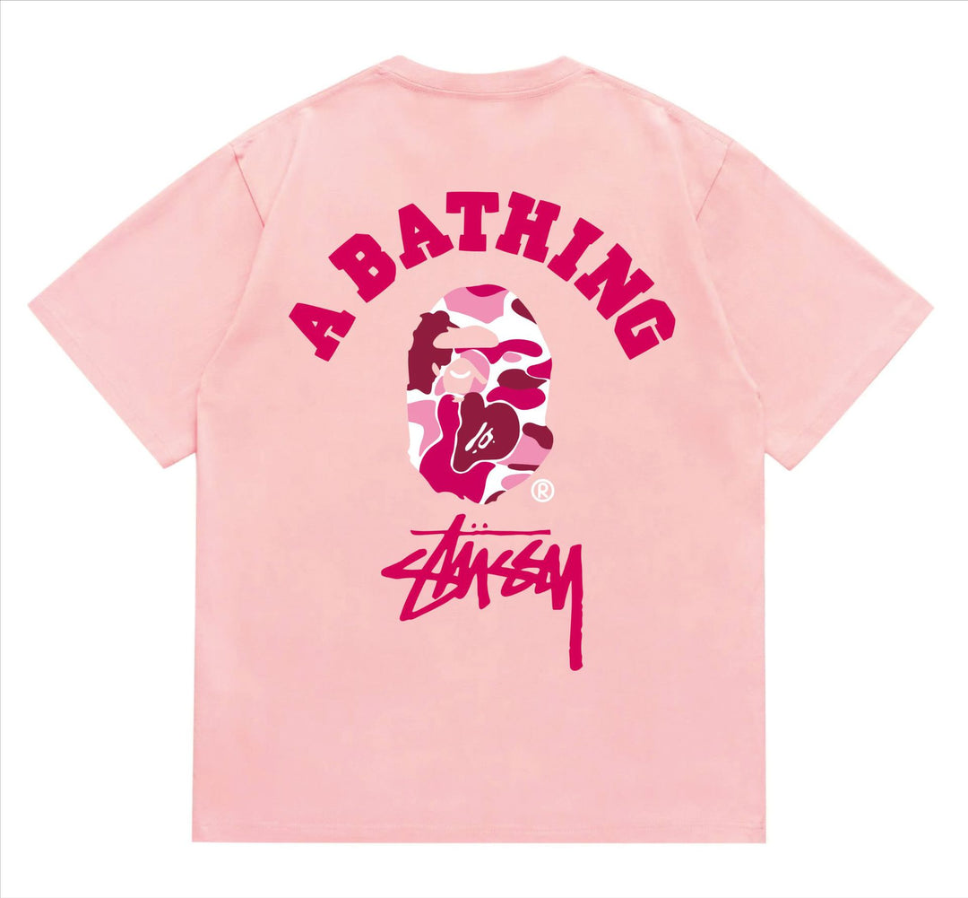 BAPE loose fit short-sleeved letter print t-shirt