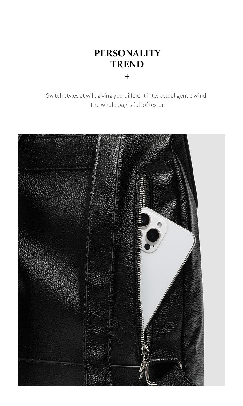 Chrome Hearts Cross Rivet PU Leather Backpack