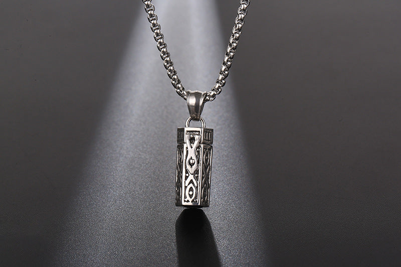 Aromatherapy Essential Oil Hollowed-out Silver Necklace