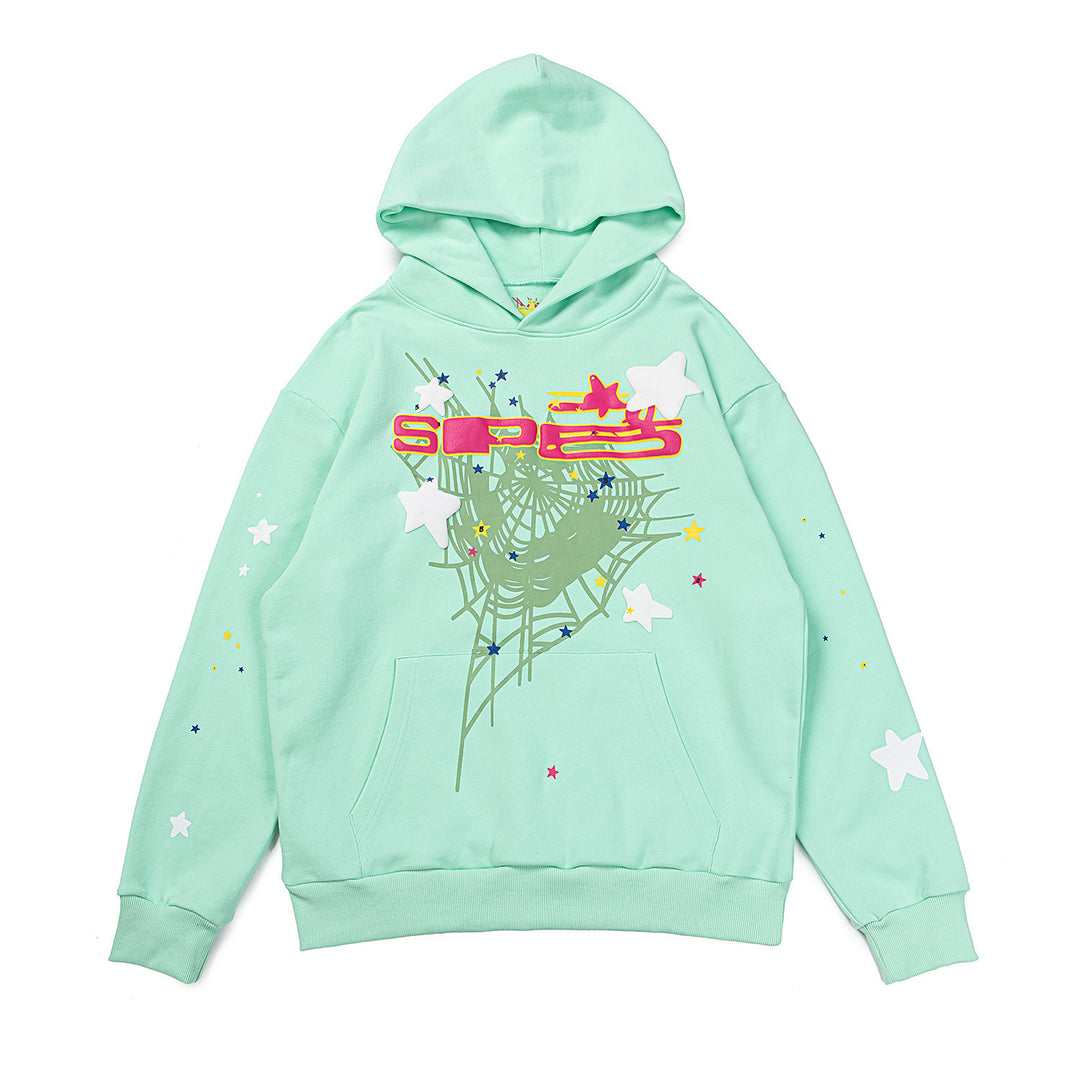 Y2K Sp5der Letter Print 555 Hoodie