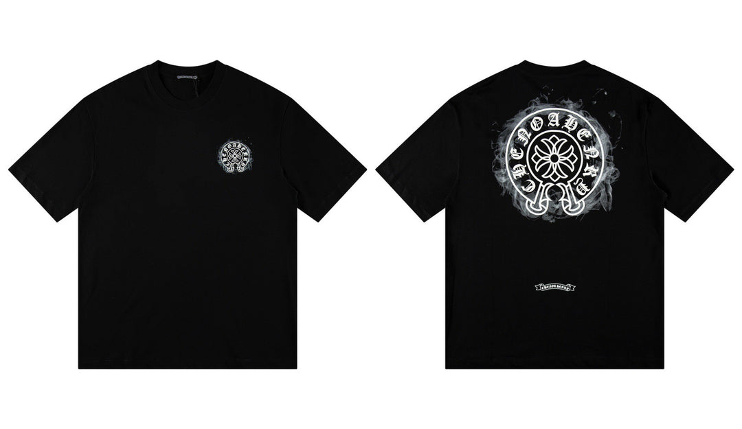 Chrome Hearts Summer Embroidery Print Cotton T-Shirt Short-Sleeve