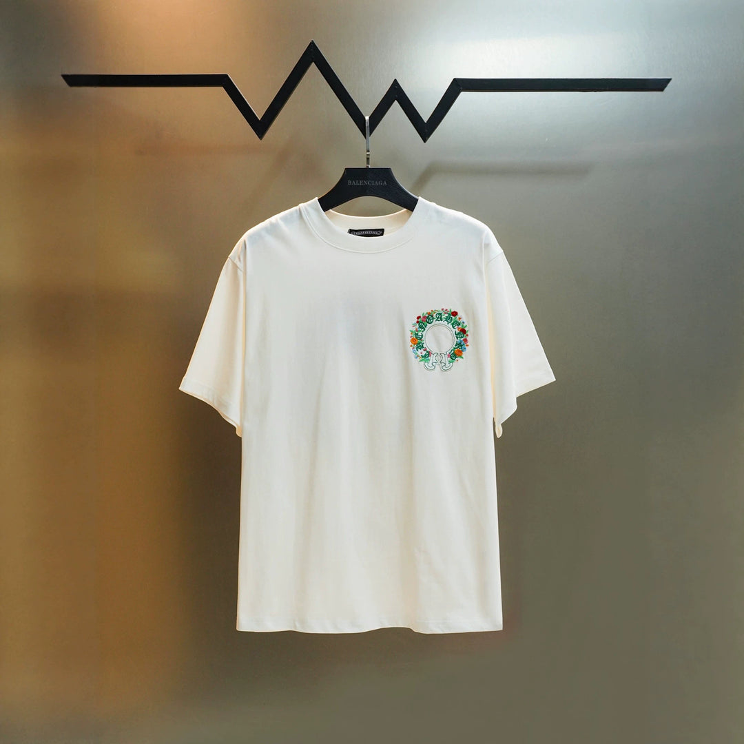 Chrome Hearts Colorful Tree Planting Garden Embroidery T-Shirt