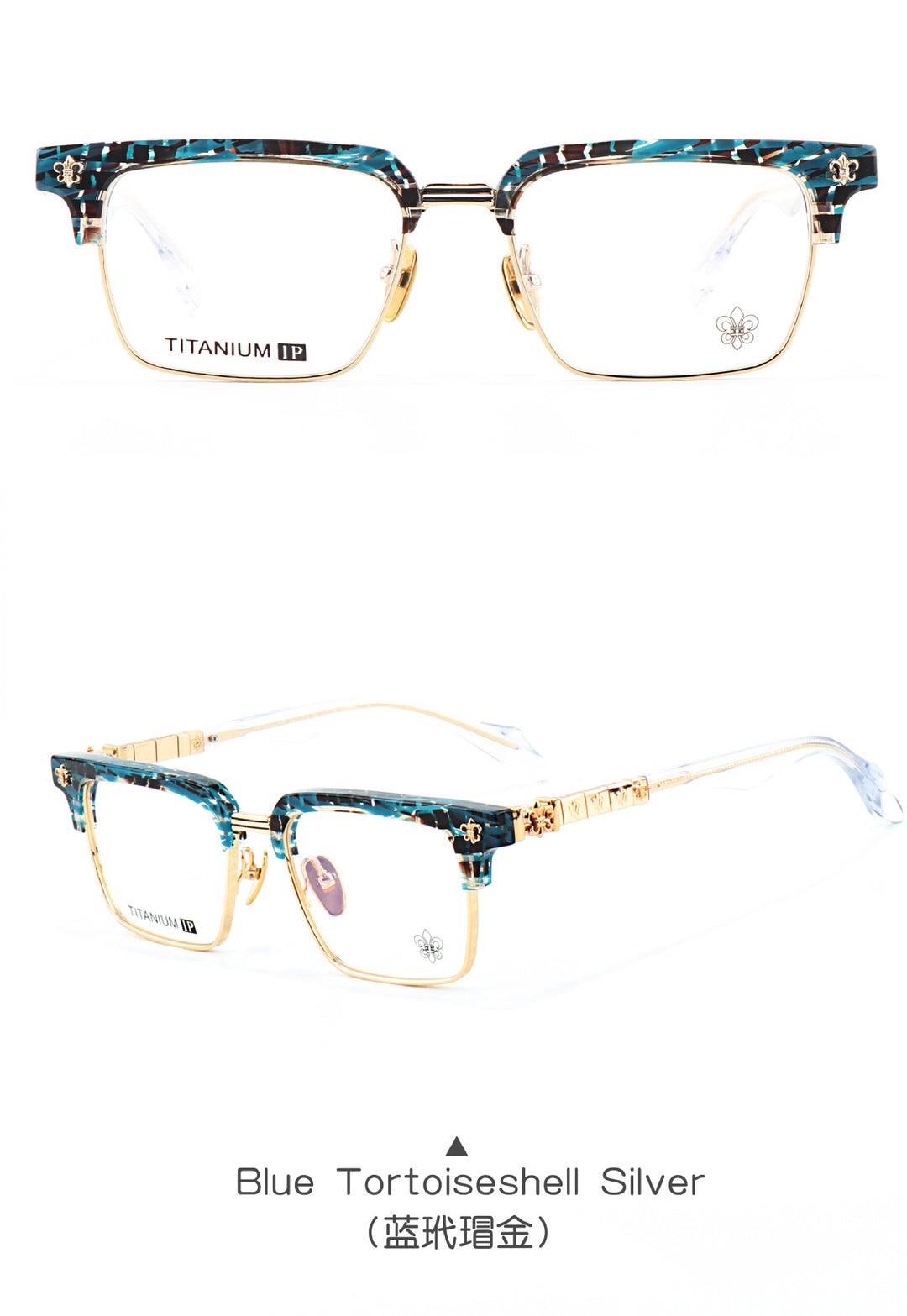 Chrome Hearts half-rimmed accordion temple glasses