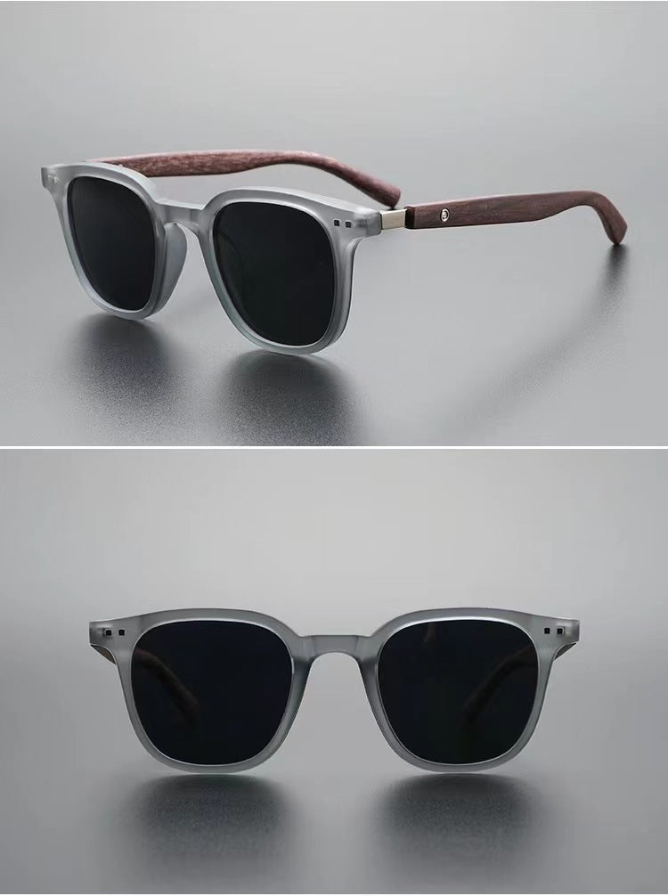 Wood grain temple retro sunglasses frames