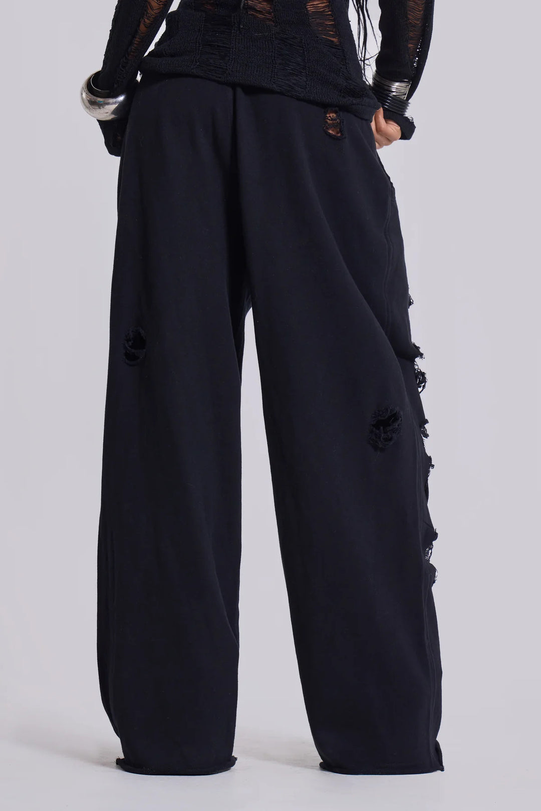 High-street trendy ripped hip-hop wide-leg sweatpants
