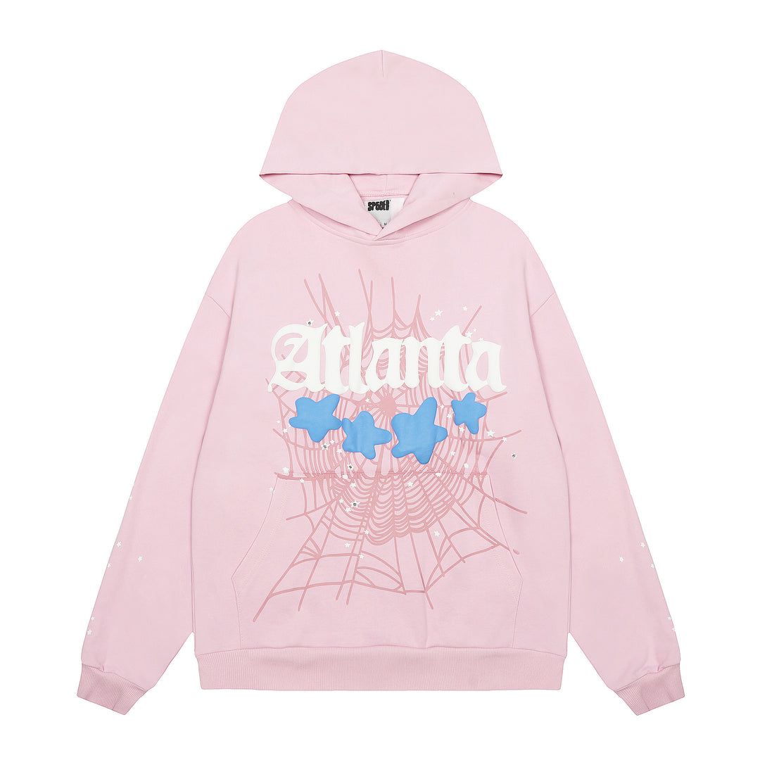 Sp5der 555555 star pattern hooded trousers and sweatshirt