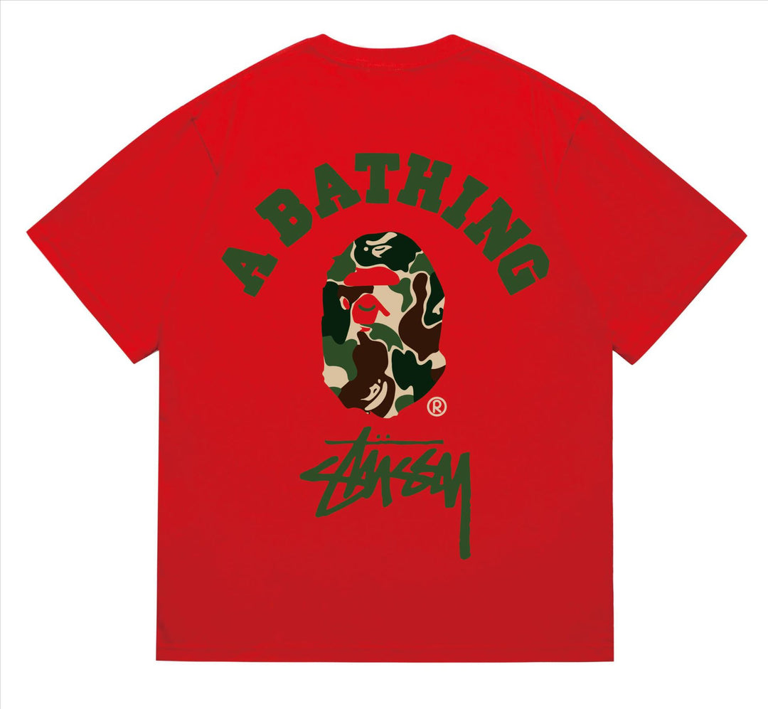 BAPE loose fit short-sleeved letter print t-shirt