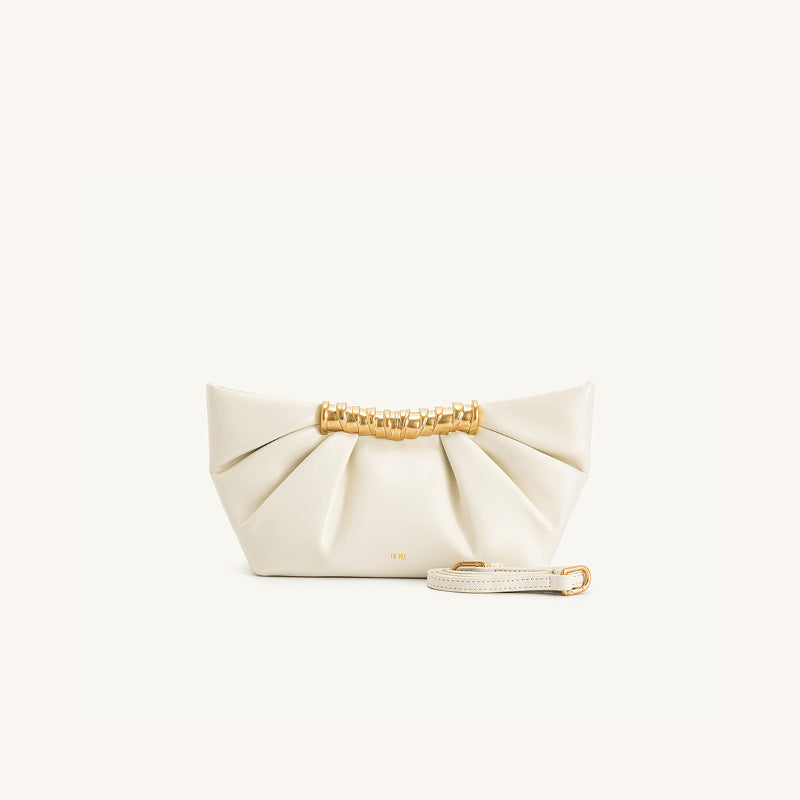 Ruched Clutch with Metal Clasp