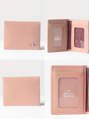 Card holder ID holder genuine leather long solid color