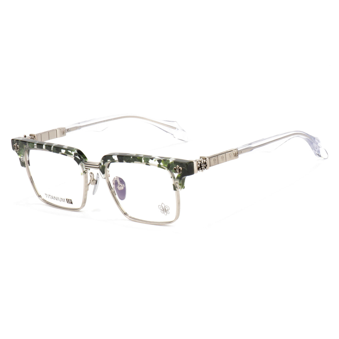 Chrome Hearts half-rimmed accordion temple glasses