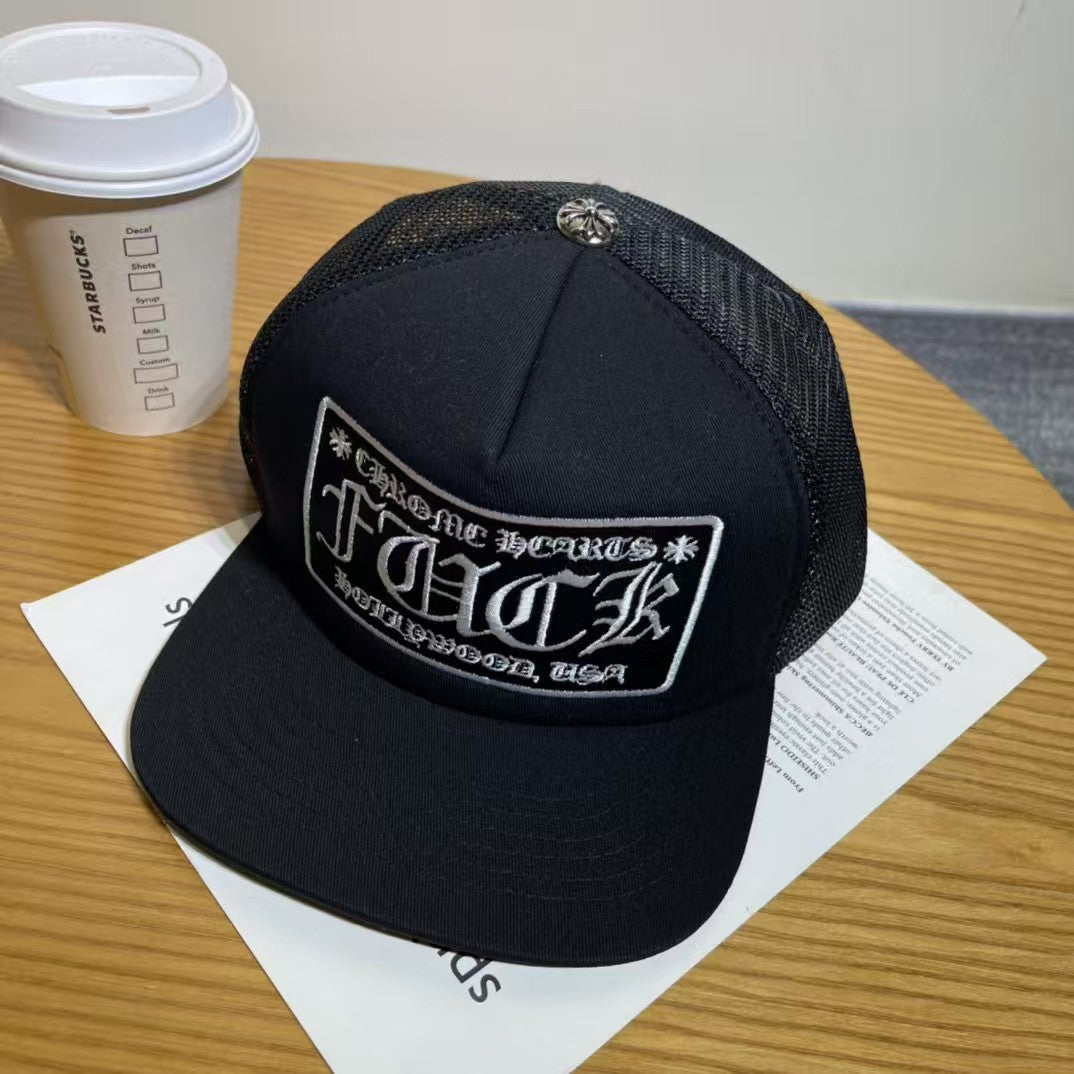 Chrome Hearts Ripped Denim Baseball Cap