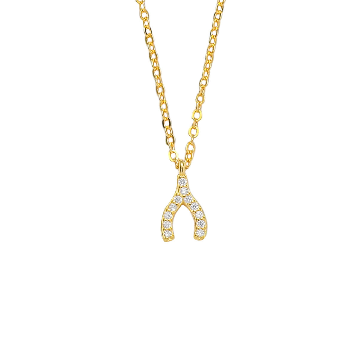 Diamond wishbone necklace