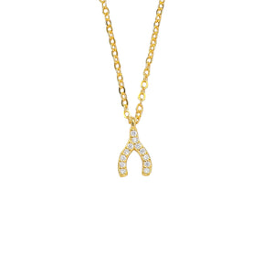 Diamond wishbone necklace