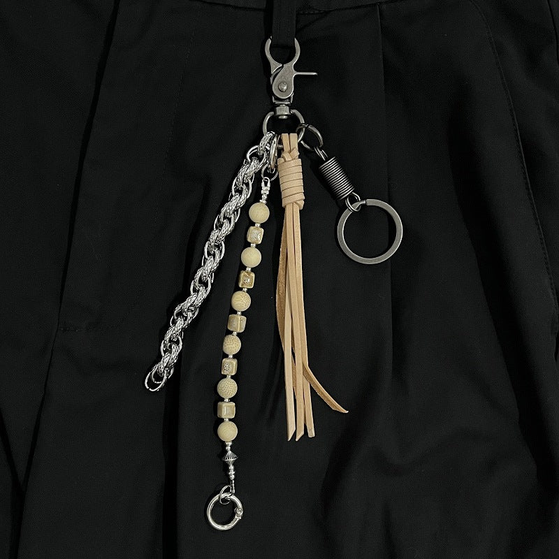 Retro-Elegant Hand-Woven Rope Keychain