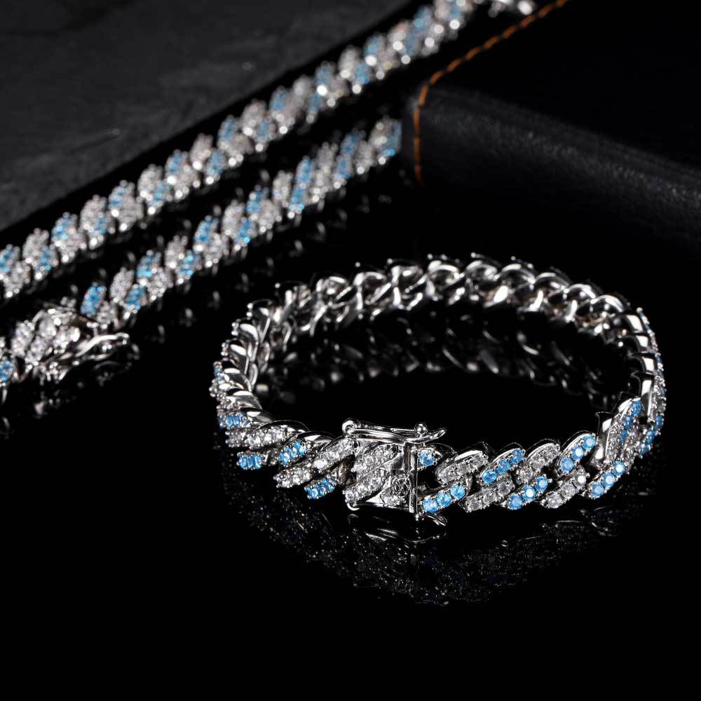 9mm Single-Row Zircon Cuban Link Bracelet