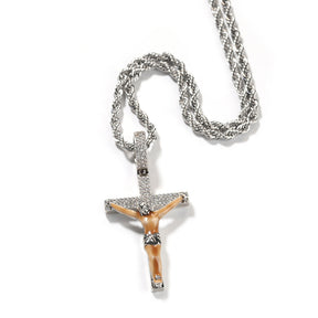 Enamel Cross Diamond Pendant