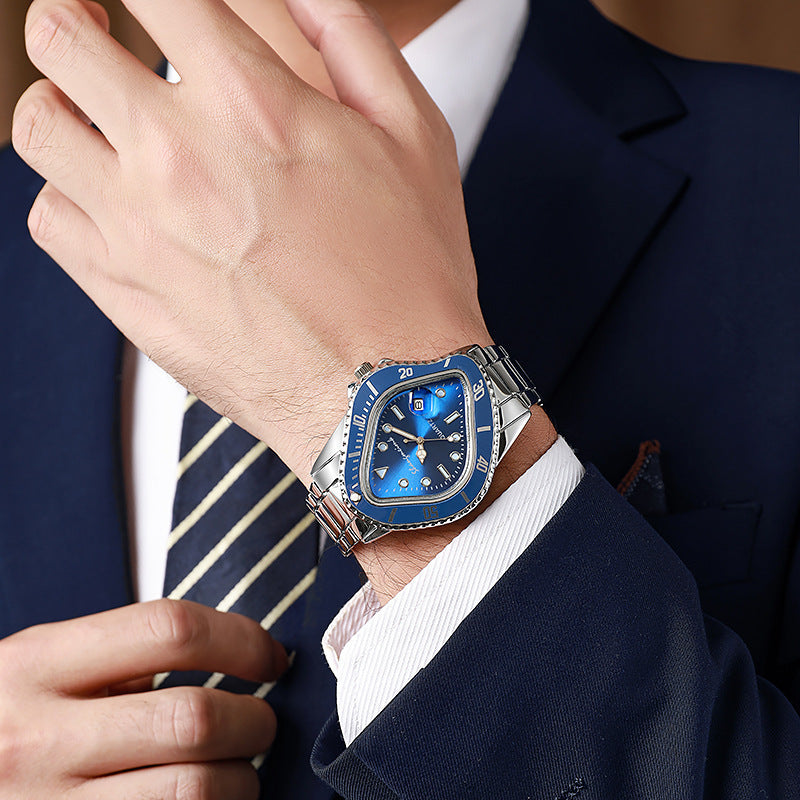 Twisted Submariner Set Alloy Steel Band Waterproof Casual Watch