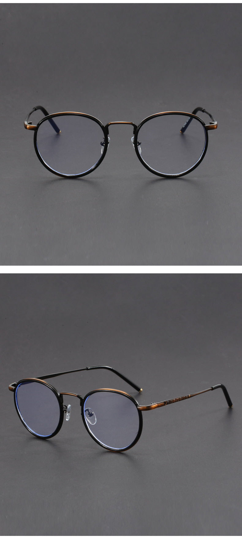 Irregular vintage round face slimming glasses