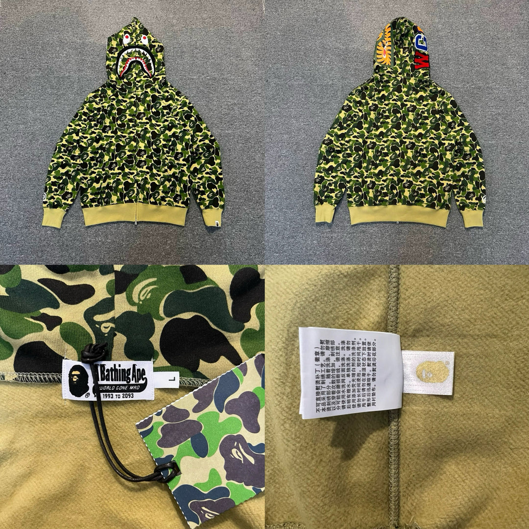 BAPE Shark head camouflage zip-up jacket