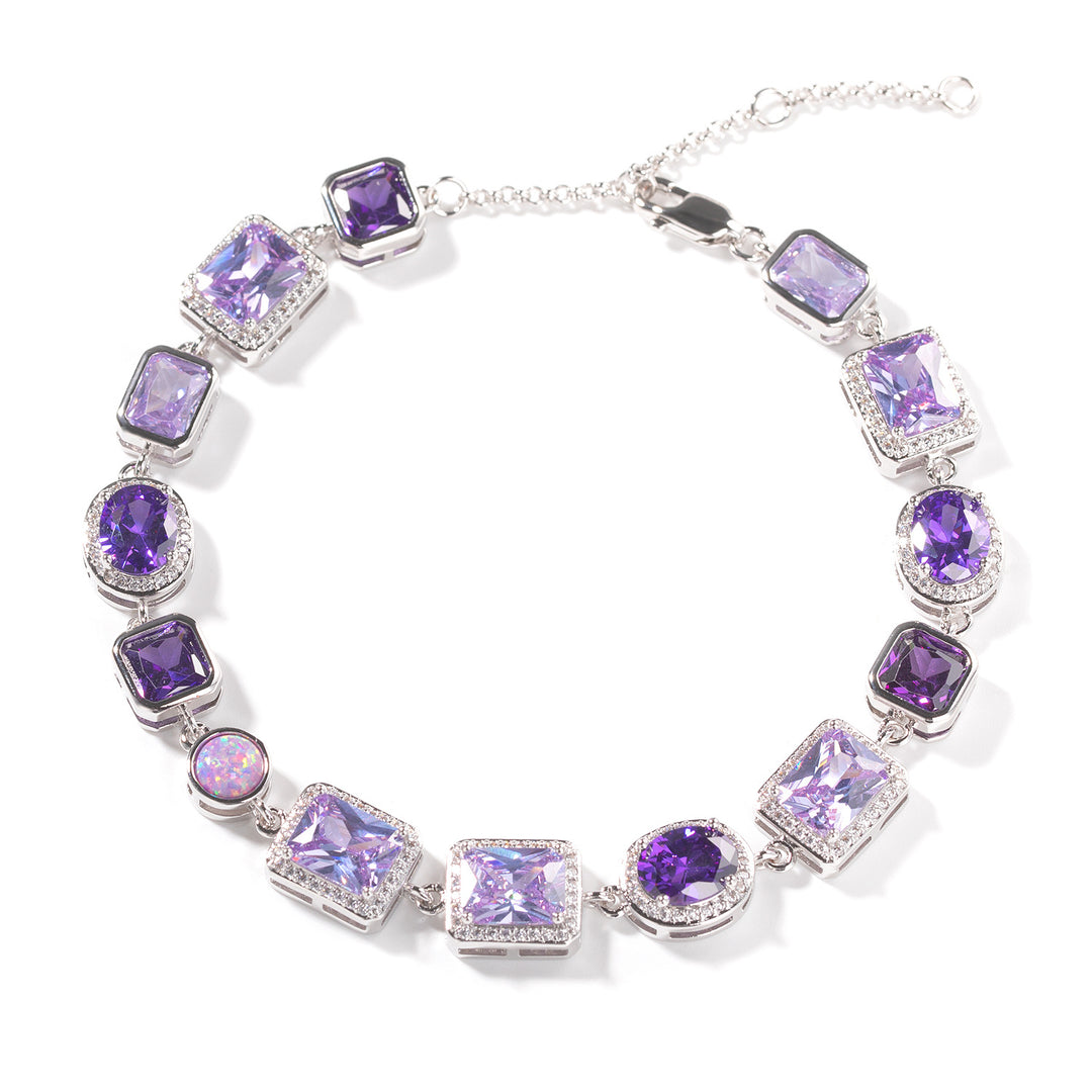 10mm Geometric Purple Gemstone Necklace