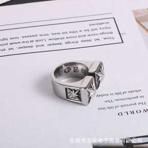 chrome hearts double-flower titanium steel rings