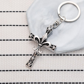 chrome hearts skull cross keychain