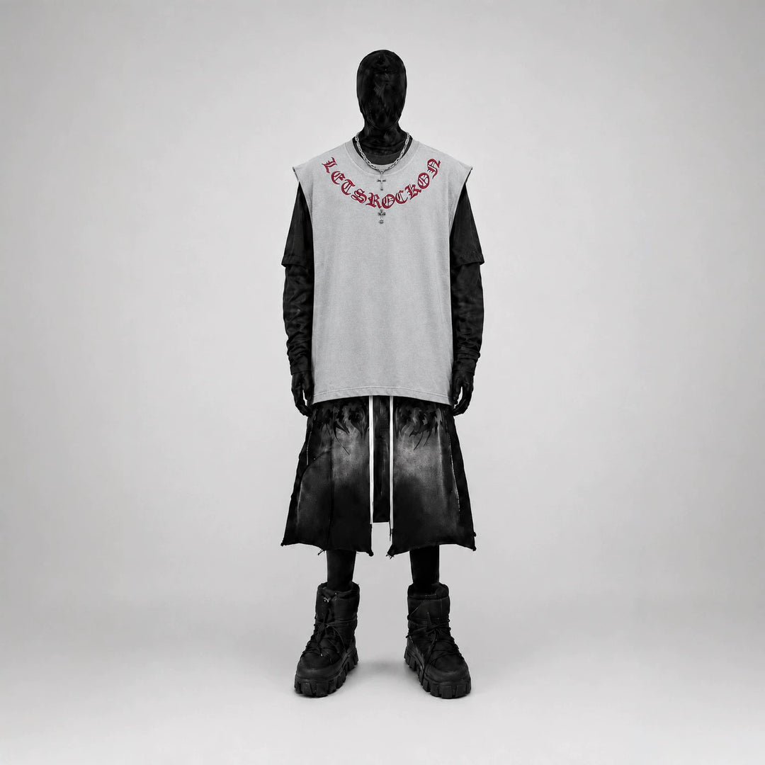 Chrome Hearts gothic letter embroidery and cross vest