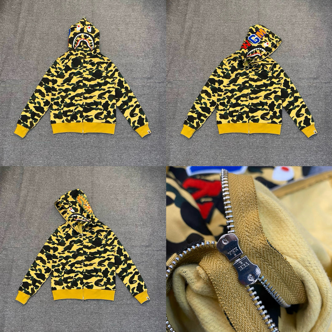 BAPE Shark head camouflage zip-up jacket