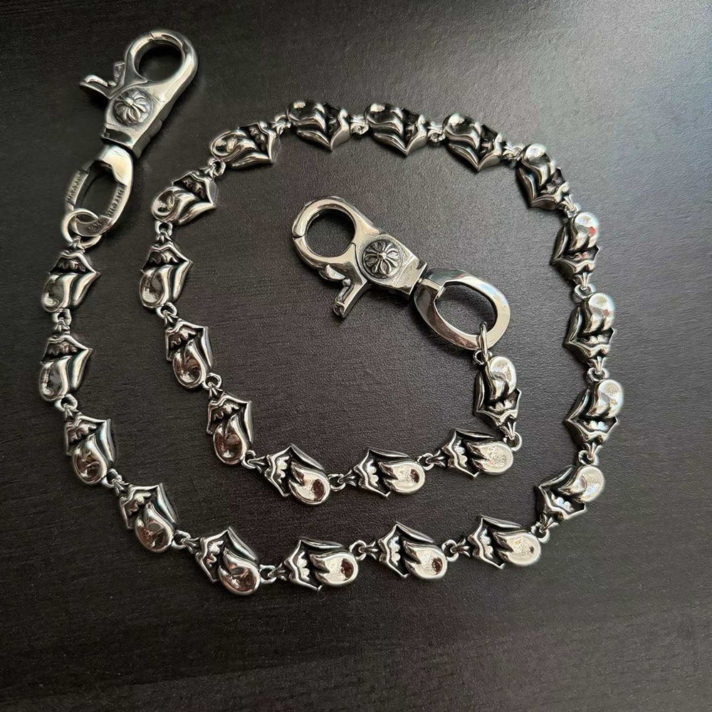 Chrome Hearts tongue-shaped double lobster buckle trouser chain