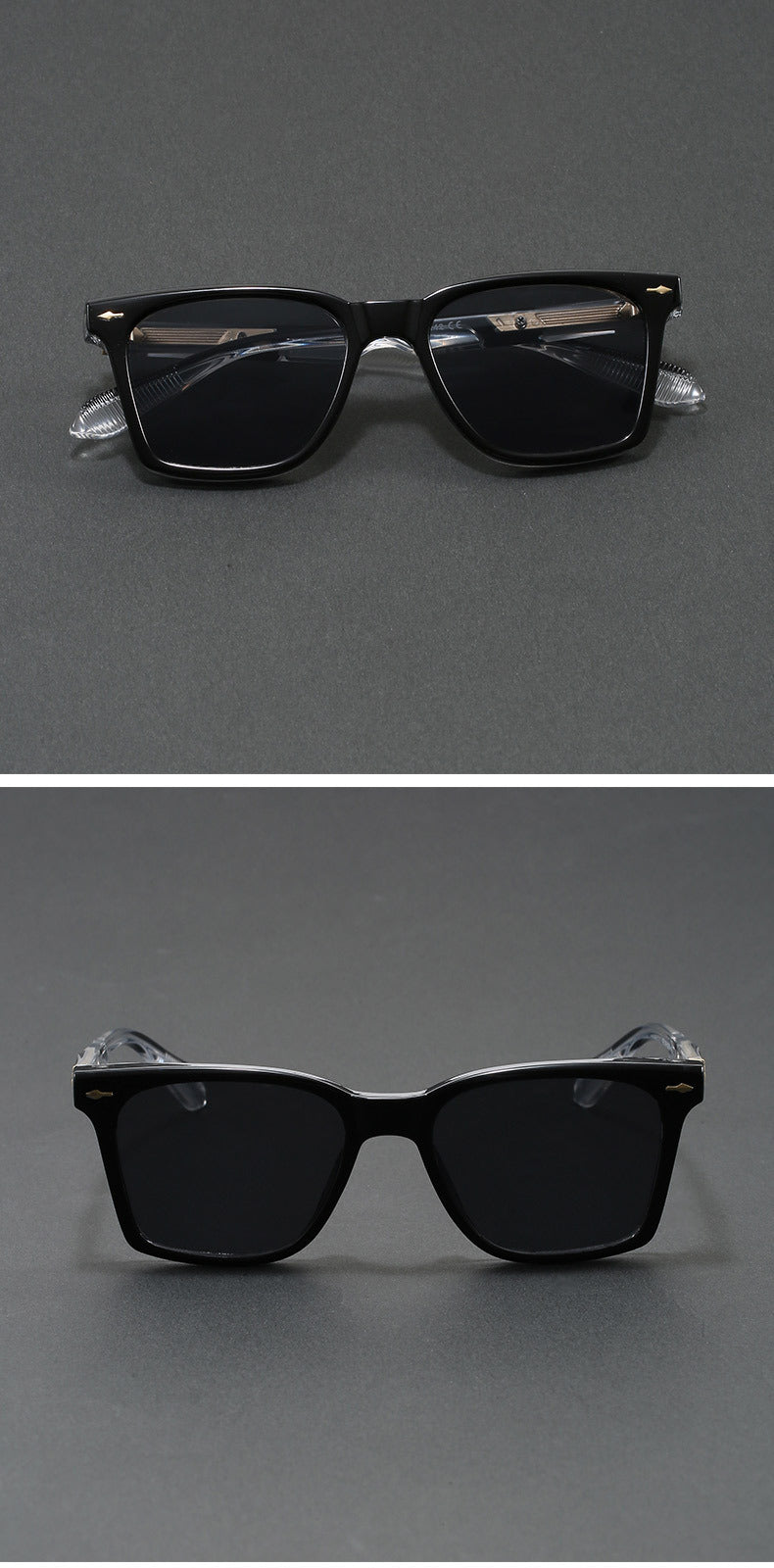 Retro luxury square polarized sunglasses