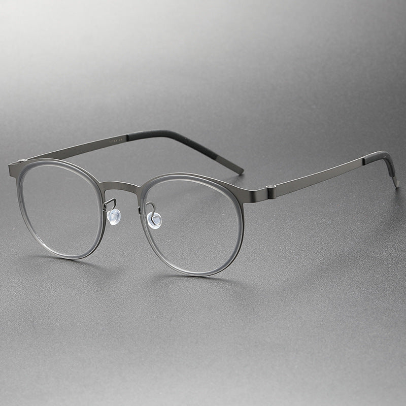 retro Screwless round frame glasses