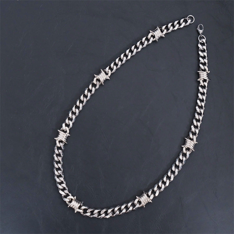 Hip Hop Thorn Cuban Chain Titanium Steel Necklace