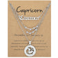 Zodiac Necklace Vintage English Star Image Pendant Three Piece Jewelry Set