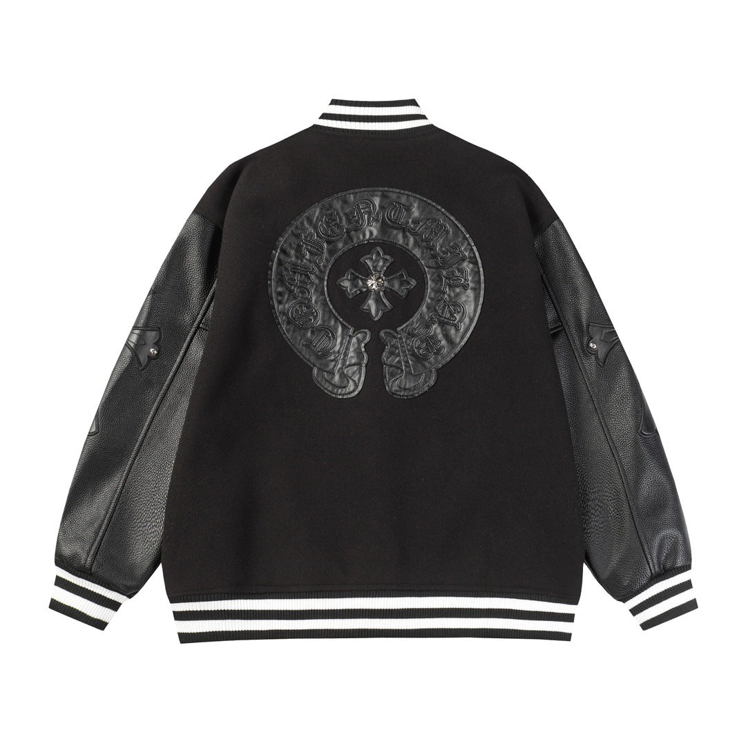 Chrome Hearts Cross Patch Embroidery Baseball Jacket