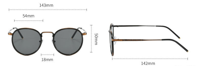 Retro small round frame Hong Kong style sunglasses
